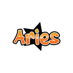 typo logo vector aquarius zodiac name, good to use on background