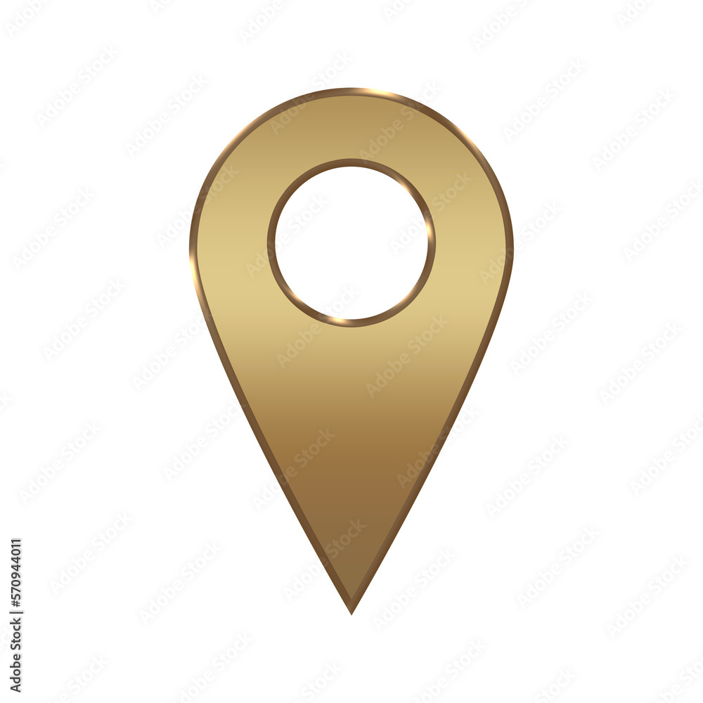 Aufkleber golden pointer icon design for map travel design