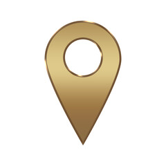 golden pointer icon design for map travel design