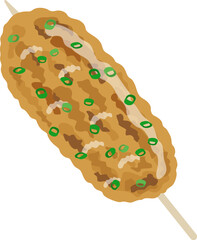 つくねの串焼きのイラスト