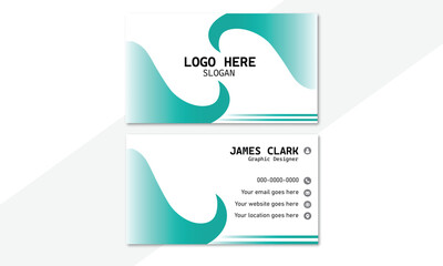 Modern clean business card template design, Flat design vector