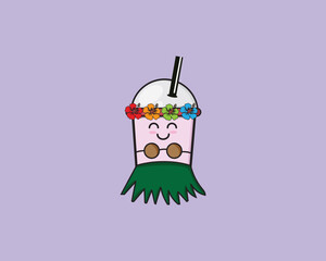 Boba Cute Hawaii icon design