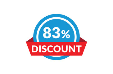 83% of discount, Discount price, Special offer discount.