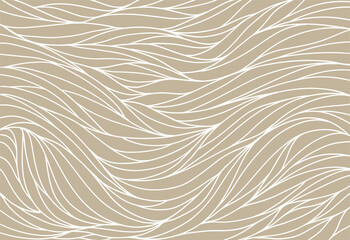 Hand-drawn line art wave pattern vector background