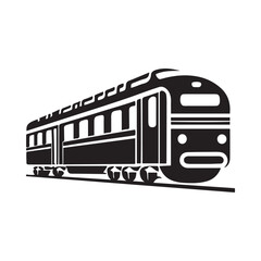 Train icon symbol vector black outline isolated on white background