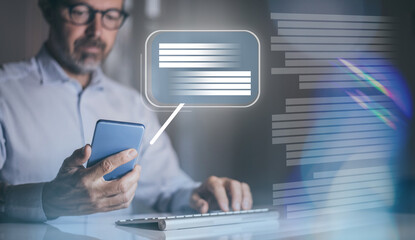 Smart device virtual control interface. Artificial intelligence new application AI futuristic concept