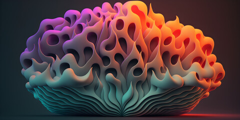 3d rendered abstract of a coral with pastel color. generative ai