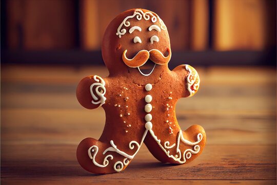 Gingerbread Man - Cartoon Character  , Generative Ai