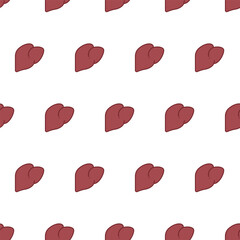 Liver seamless pattern. Simple illustration backdrop of liver