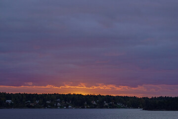 sunset over the river