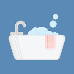 Bathtub bubble Bathroom Color Icon