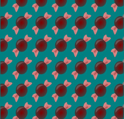 seamless pattern with red candies