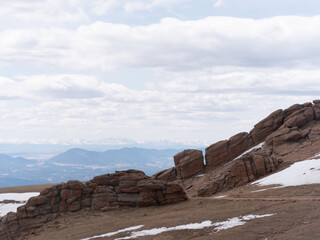 Mountain view from the top of Pikes Peak