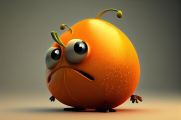 Orange Surprised Food Item Generative AI