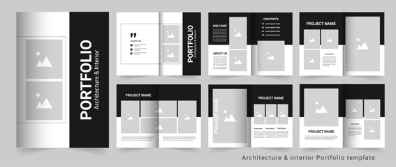 Fototapeta na wymiar Portfolio design template a4 portfolio or architecture portfolio