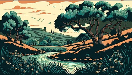 Landscape with Trees