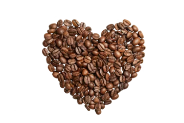 heart from coffee beans on a transparent background, I love coffee, png © meegi