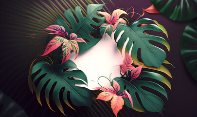 Delightful tropical leaf border, perfect for nature-inspired designs
