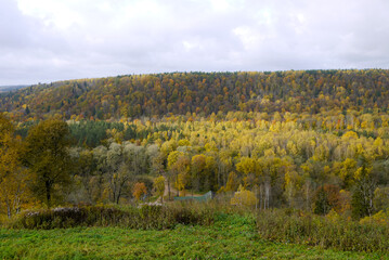natural landscape in Latvia in the autumn month