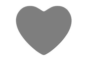 white heart 3d texture illustration love day happy valentines day on white background