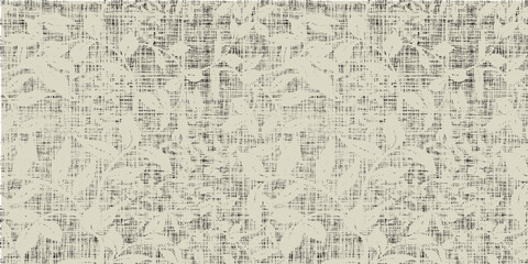 Floral brush strokes seamless pattern design for fashion textiles, graphics, backgrounds and crafts linen texture