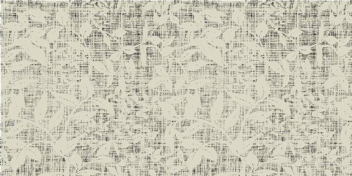 Floral brush strokes seamless pattern design for fashion textiles, graphics, backgrounds and crafts linen texture