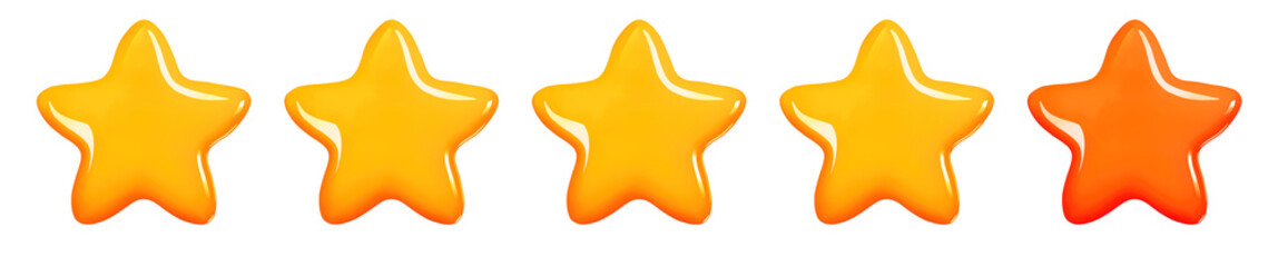 Fototapeta premium Five stars feedback or rating. Good review, successful client supporting service