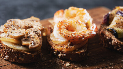 Shrimp and Mushroom Mini Sandwiches