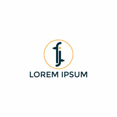 ILLUSTRATION LETTER FJ WITH LEAF GEOMETRIC LOGO ICON TEMPLATE DESIGN SIMPLE VECTOR GOOD FOR APPS, BRAND 