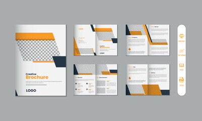 8 pages corporate modern brochure and company profile, magazine, portfolio template design