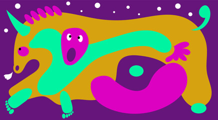 Wallpaper for smartphone or tablet as a background. Fantasy. abstraction. Toreador and bull. Modern progressive design template