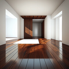 Bring warmth and texture to your interior designs with this high-resolution wooden floor. Generative Ai
