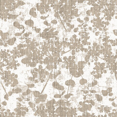 Autumn leaf quilt style vintage seamless pattern. Homely cottage core patchwork boho design for 70s background. Natural design of foliage.