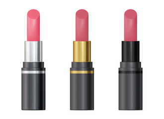 Fototapeta premium three lipstick diffrent color choose. lipstick mockup