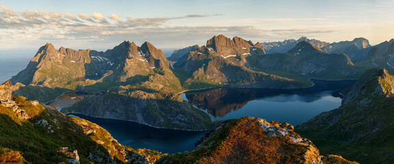 Typical Lofoten Mountain Panorama, Norway