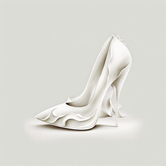 Dressed woman shoe on white background - generated by Generative AI