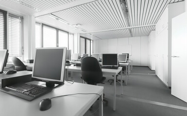 pc space in black and white
