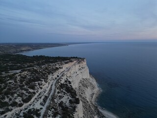Incredible views from the rocky Kourion beach. Breathtaking Cyprus. Rest for the eyes. Drone view