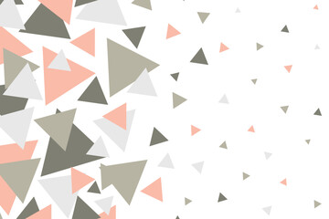 Fototapeta premium Abstract white background with pink triangles. Abstraction. Geometry. Triangle. Design. Banner. Decor.