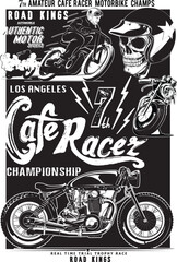motorcycle cafe race illustration 