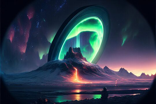 Generative AI Portal to another world / Universe ,star gate, Alien technology