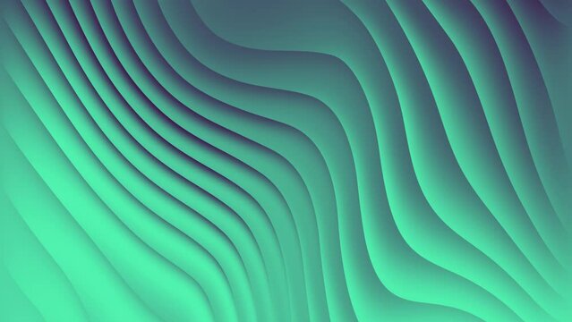 Seamless looped lines gradient teal backdrop footage. Abstract design blue cyan wavy background in bright cold blue and cyan colors. High quality 4k footage