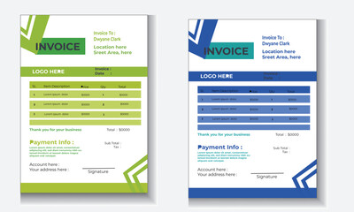 Modern and simple invoice design.