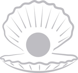Muschel und Perle, Muschel Logo, Icon