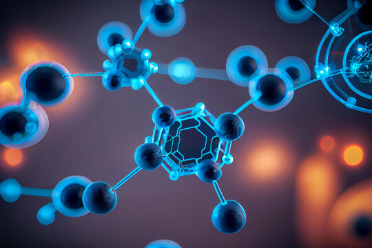 small molecule close-up. Generative AI