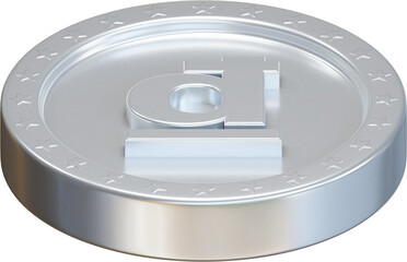 Silver Vietnamese Dong coin 3d render illustration
