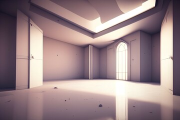 Empty interior. 3d illustration - generative ai