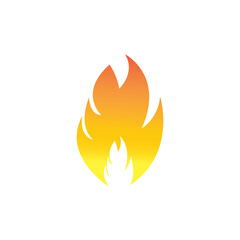 Fire, flame. Red flames in abstract style on a white background. Flat fire. Modern art isolated graphic. Fire sign. Vector Illustration