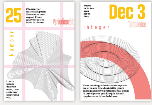 A4 Flyer 3D Geometric Wireframe Shape Simple Layout Science Event