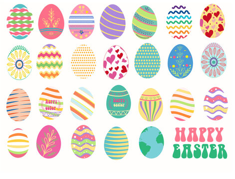 Colored  Easter egg Vector icons . Decoration patterns vector illustration